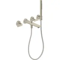 Hansgrohe 3-Loch-Wannenarmatur Axor Citterio o. Struk., brush. nickel, UP Wandmontage