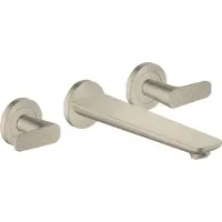 Hansgrohe 3-Loch-Wannenarmatur Axor Citterio cub cut, brushed nickel, UP Wandmontage