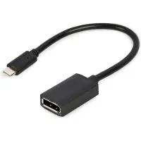 24hShop USB-C zu DisplayPort Adapterkabel, 4K, 15 cm, schwarz