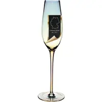 Intirilife Champagner Glas mit Regenbogen Schimmer und Wellenform 200 ml