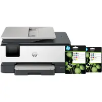 HP OfficeJet Pro 8134e + 2 schwarze Patronen + 2 Farbpatronen
