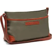The Chesterfield Brand C48.1811 Leather Shoulder Bag Nylon Wax Pull Up Nevon Steel Green