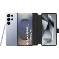 Samsung Galaxy S25 Ultra 256GB Silber 5G + BlueBuilt Book Case Schwarz