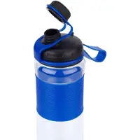 Avento Wasserflasche Twisted 0,6L Blau Schwarz Transparent