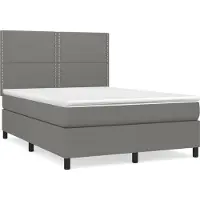 Syfax Boxspringbett mit Matratze Dunkelgrau 140x190 cm Stoff