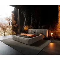 DELIFE Polsterbettgestell Coperti 140x200 cm Mikrofaser Grau