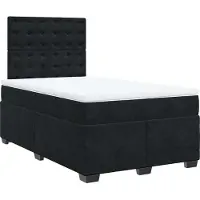 Syfax Boxspringbett mit Matratze Schwarz 120x190 cm Samt