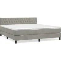 Syfax Boxspringbett mit Matratze Hellgrau 180x200 cm Samt
