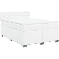 Syfax Boxspringbett mit Matratze Weiß 140x190 cm Kunstleder