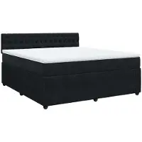 Syfax Boxspringbett mit Matratze Schwarz 180x200 cm Samt