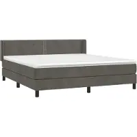 Syfax Boxspringbett mit Matratze Dunkelgrau 160x200 cm Samt