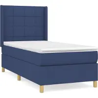 Syfax Boxspringbett mit Matratze Blau 90x190 cm Stoff