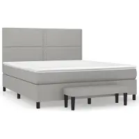 Syfax Boxspringbett mit Matratze Hellgrau 180x200 cm Stoff