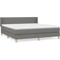 Syfax Boxspringbett mit Matratze Dunkelgrau 160x200 cm Stoff