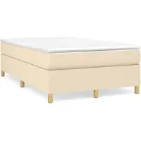 Syfax Boxspringbett mit Matratze Creme 120x200 cm Stoff