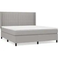 Syfax Boxspringbett mit Matratze Hellgrau 160x200 cm Stoff