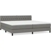 Syfax Boxspringbett mit Matratze Dunkelgrau 200x200 cm Stoff