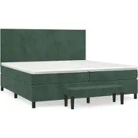 Syfax Boxspringbett mit Matratze Dunkelgrün 200x200 cm Samt