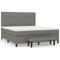 Syfax Boxspringbett mit Matratze Dunkelgrau 180x200 cm Stoff