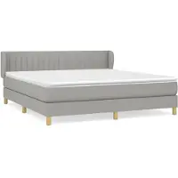 Syfax Boxspringbett mit Matratze Hellgrau 160x200 cm Stoff