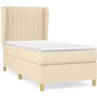 Syfax Boxspringbett mit Matratze Creme 100x200 cm Stoff