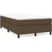 Syfax Boxspringbett mit Matratze Dunkelbraun 120x200 cm Stoff