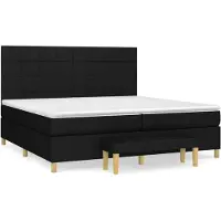 Syfax Boxspringbett mit Matratze Schwarz 200x200 cm Stoff