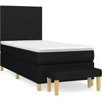 Syfax Boxspringbett mit Matratze Schwarz 90x200 cm Stoff