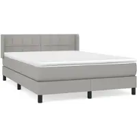 Syfax Boxspringbett mit Matratze Hellgrau 140x200 cm Stoff