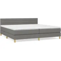 Syfax Boxspringbett mit Matratze Dunkelgrau 200x200 cm Stoff