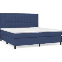 Syfax Boxspringbett mit Matratze Blau 200x200 cm Stoff