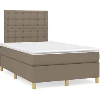 Syfax Boxspringbett mit Matratze Taupe 120x200 cm Stoff