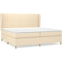 Syfax Boxspringbett mit Matratze Creme 200x200 cm Stoff