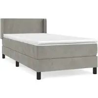 Syfax Boxspringbett mit Matratze Hellgrau 90x190 cm Samt