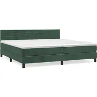 Syfax Boxspringbett mit Matratze Dunkelgrün 200x200 cm Samt