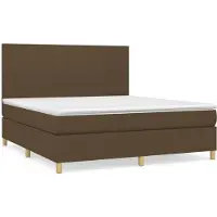 Syfax Boxspringbett mit Matratze Dunkelbraun 160x200 cm Stoff