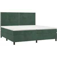 Syfax Boxspringbett mit Matratze Dunkelgrün 200x200 cm Samt