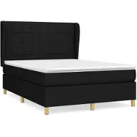 Syfax Boxspringbett mit Matratze Schwarz 140x190 cm Stoff
