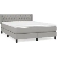Syfax Boxspringbett mit Matratze Hellgrau 140x190 cm Stoff