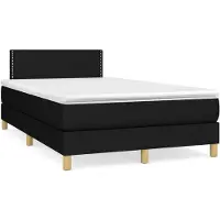 Syfax Boxspringbett mit Matratze Schwarz 120x200 cm Stoff