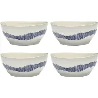 Serax - Feast Schüssel, Ø 16 cm, weiß / blau gestreift (4er-Set)
