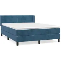 Syfax Boxspringbett mit Matratze Dunkelblau 140x190 cm Samt