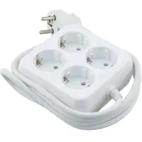 Techtube Pro 4-fach Tischdose quadrat. 3x1,5 weiss 2m