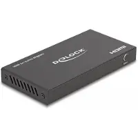 DeLOCK HDMI Switch 3 x HDMI in zu 1 x HDMI out 8K 60 Hz, HDMI, Metall, Schwarz, 144 Hz, 3840 x 2160, 7680 x 4320, 48 Gbit/s