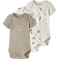 Name it Body k/ä - Noos - 3er-Pack - Jet Strom/Aluminium - - 2 Jahre (92) - Body K/Ä