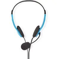 Nedis PC-Headset - Auf Ohr - Stereo - 2x 3.5 mm - Wegklappbares Mikrofon - Blau