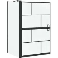 vidaXL Bad-Duschschirm Schwarz und Transparent 80 x 68 x 128 cm