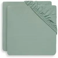 Jollein Spannbettlaken Jersey Ash Green (2er-Pack)-60 x 120 cm