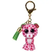 TY - Mini Boos Clips - Leopard - Glamour - Rosa und Grün - Mit grüner Quaste - Der modische Schlüsse