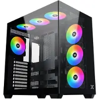 Xigmatek PC-Gehäuse – – Aqua V AIR – Cube – ATX – Gehärtetes Glas – ARGB – Schwarz